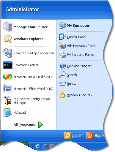 Windows XP Start Menu